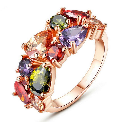 Colorful Cubic Zircon Finger Ring