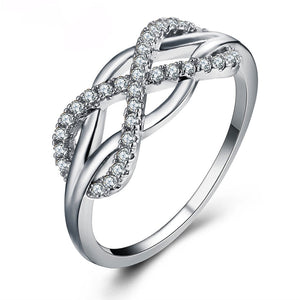 Cubic Zirconia Crystal Infinite Ring