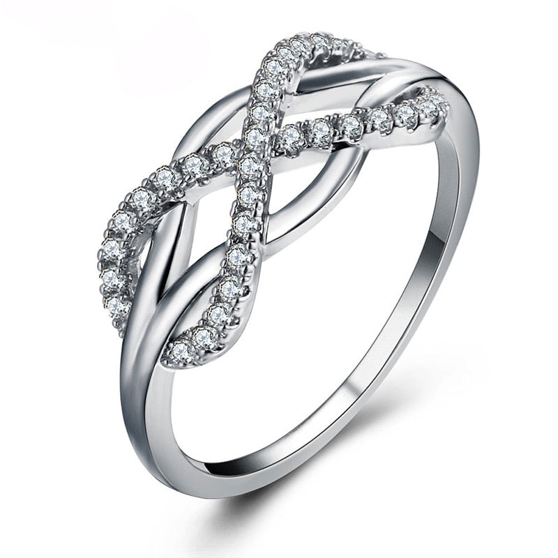 Cubic Zirconia Crystal Infinite Ring
