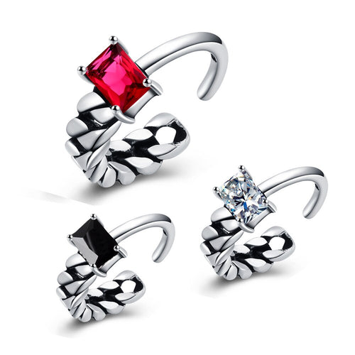 Elegant Glass Silver Pandora Rings