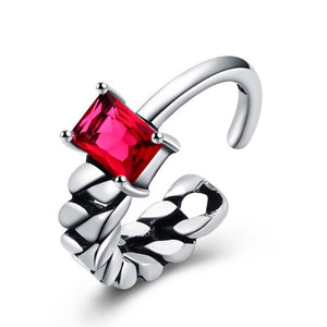 Elegant Glass Silver Pandora Rings