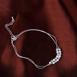 Jewelry Silver Plated Heart Beads Star Anklet Bangle