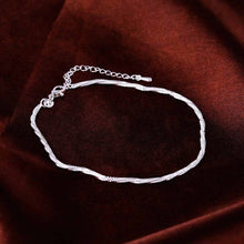 Load image into Gallery viewer, Jewelry Silver Plated Heart Beads Star Anklet Bangle