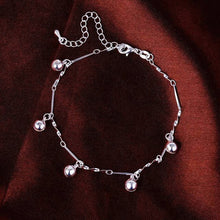 Load image into Gallery viewer, Jewelry Silver Plated Heart Beads Star Anklet Bangle