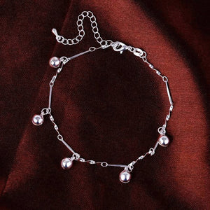 Jewelry Silver Plated Heart Beads Star Anklet Bangle